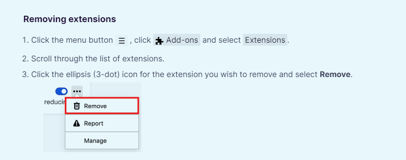Uninstall Quick Window Search from Firefox